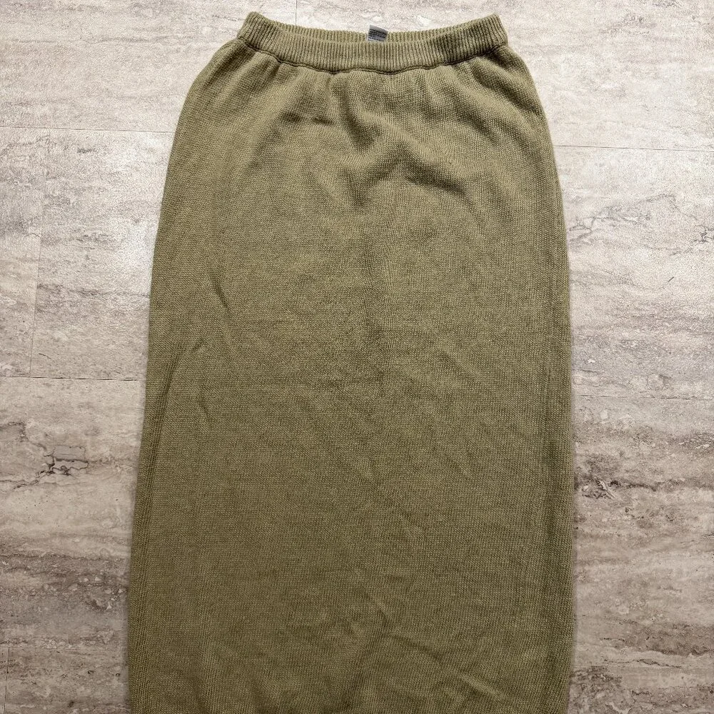 Vintage - Christian Dior Separates -‎ Beige Long Skirt - Size L - Ramie / Cotton